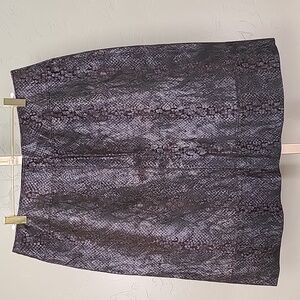 INC International Concepts Leather Dark Brown Snake Print Mini Skirt